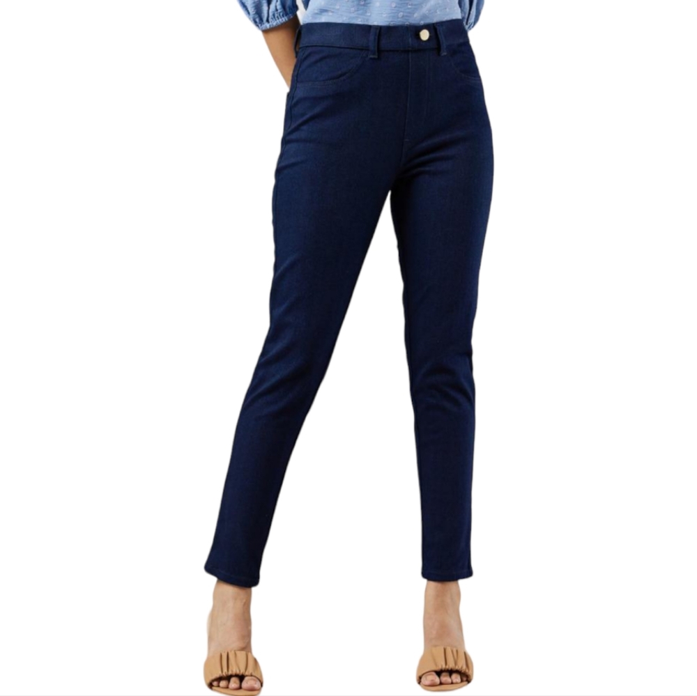 Fratini Navy Blue Skinny Super Stretchable Trouser waist size 28 - Picture 3 of 9